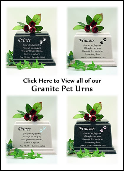 Granite Memorial Poem Pet Urns