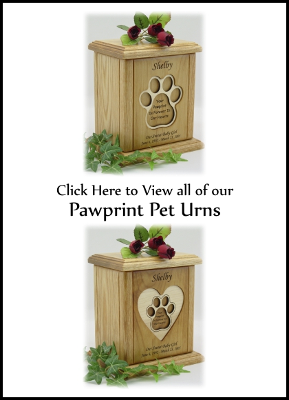 Pawprint Pet Urns
